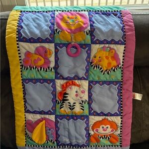 1995 Vintage Fisher-Price Colorful Animal Play Quilt